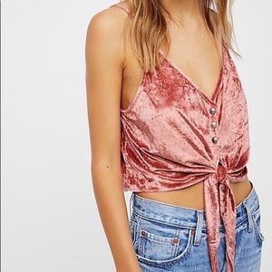 Free People - Two Tie for You Velvet Cami - Size Small